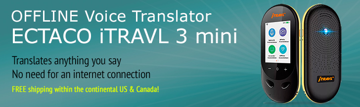 ECTACO iTRAVL 3 mini OFFLINE Voice Translator