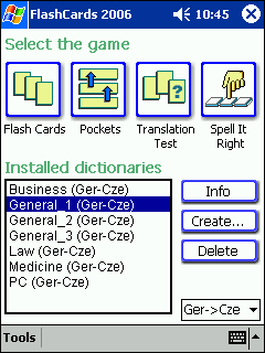 German FlashCard Learning Games Newly Updated for Pocket PC