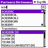 New English - Albanian dictionary for PalmOS