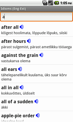 English-Estonian Talking Idioms for Android