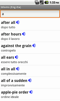 English-Italian Talking Idioms for Android