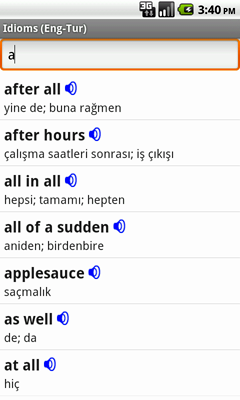 English-Turkish Talking Idioms for Android