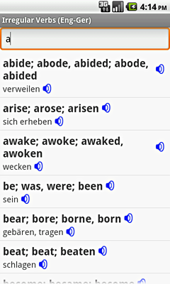 Ectaco English-German Irregular Voice Verbs for Android