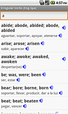 Ectaco English-Spanish Irregular Voice Verbs for Android