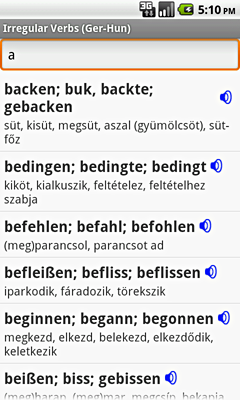 Ectaco German-Hungarian Irregular Voice Verbs for Android