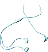 White ear/mic phones for iTRAVL