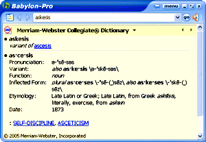 Babylon-Pro 7.0 +  Merriam-Webster's Collegiate English Dictionary and Thesaurus software for Windows