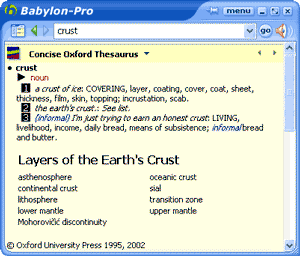 Babylon-Pro 7.0 + Oxford Concise English Dictionary and Thesaurus software for Windows