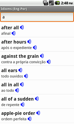 English-Portuguese Talking Idioms for Android