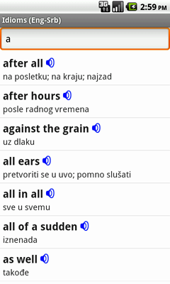English-Serbian Talking Idioms for Android