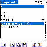LingvoSoft Talking Dictionary English <-> Finnish for Palm OS