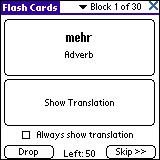 LingvoSoft FlashCards German <-> Czech for Palm OS
