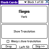 LingvoSoft FlashCards German <-> French for Palm OS