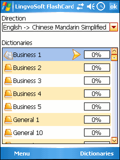 LingvoSoft FlashCards English <-> Chinese Mandarin Simplified for Pocket PC