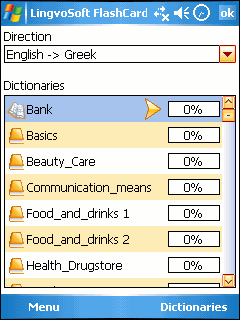 LingvoSoft FlashCards English <-> Greek for Pocket PC