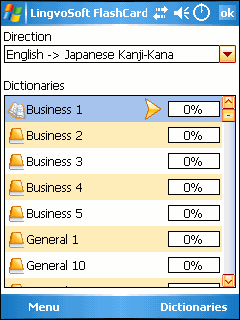 LingvoSoft FlashCards English <-> Japanese Kanji Kana for Pocket PC