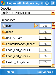 LingvoSoft FlashCards English <-> Portuguese for Pocket PC
