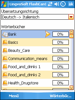 LingvoSoft FlashCards German <-> Italian for Pocket PC