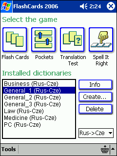 LingvoSoft FlashCards Russian <-> Czech for Pocket PC