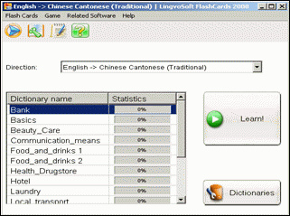 LingvoSoft FlashCards English <-> Chinese Cantonese Traditional for Windows