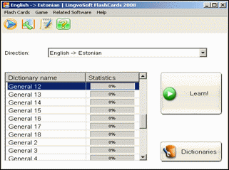 LingvoSoft FlashCards English<->Estonian for Windows