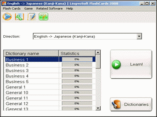 LingvoSoft FlashCards English <-> Japanese Kanji Kana for Windows