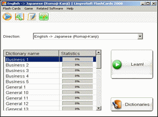 LingvoSoft FlashCardsEnglish <-> Japanese Romaji Kanji for Windows