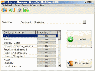 LingvoSoft FlashCards English <-> Lithuanian for Windows