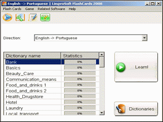 LingvoSoft FlashCards ingls <-> portugus para Windows