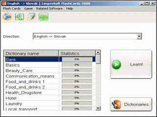 LingvoSoft FlashCards English <-> Slovak for Windows