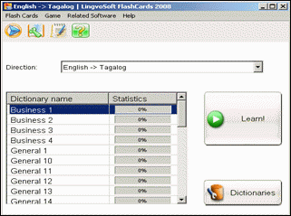 LingvoSoft FlashCards English <-> Tagalog (Filipino) for Windows