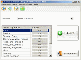 LingvoSoft FlashCards Italian <-> French for Windows