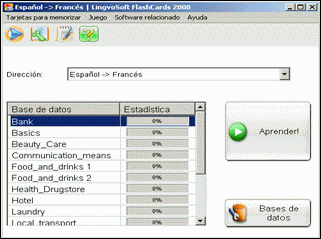 LingvoSoft FlashCards Spanish <-> French for Windows