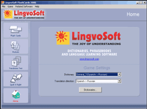 LingvoSoft FlashCardsSpanish <-> Russian for Windows