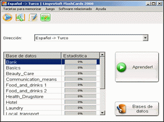 LingvoSoft FlashCardsSpanish <-> Turkish for Windows