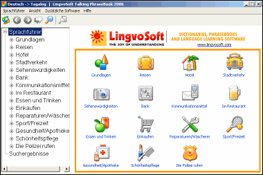 LingvoSoft Learning PhraseBookGerman <-> Tagalog for Windows