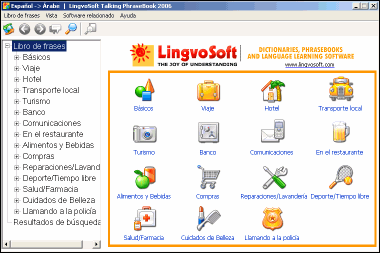 LingvoSoft Learning PhraseBookSpanish <-> Arabic for Windows
