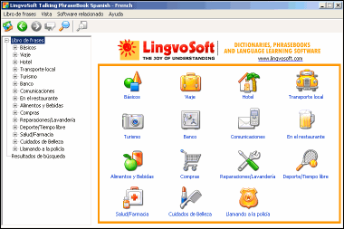 LingvoSoft Libro de Frases espaol <-> francs para Windows