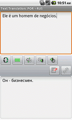 Ectaco English <-> Russian <-> Portuguese Full Text Translator for Android