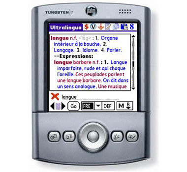 French Dictionary of Definitions and Synonyms Ultralingua software for Palm OS