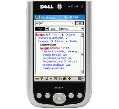 French Dictionary of Definitions and Synonyms Ultralingua software for Pocket PC