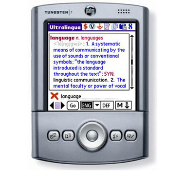 English Dictionary of Definitions and Thesaurus Ultralingua software for Palm OS
