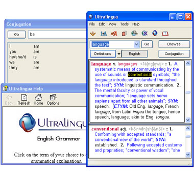 English Dictionary of Definitions and Thesaurus Ultralingua software for Windows