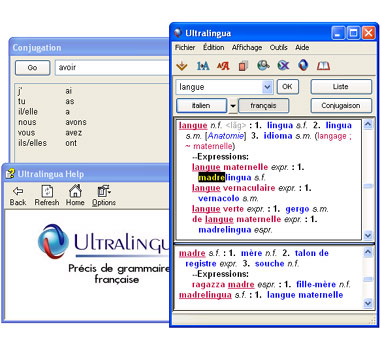 French <-> Italian Translation Dictionary Ultralingua software for Windows