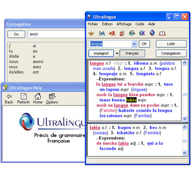 French <-> Spanish Translation Dictionary Ultralingua software for Windows