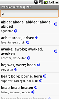 Ectaco English-Portuguese Irregular Voice Verbs for Android