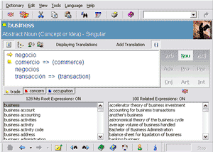 WordMagic English <-> Spanish Business and Finance dictionary software for Windows
