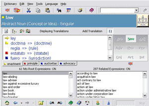 WordMagic English <-> Spanish Legal dictionary software for Windows